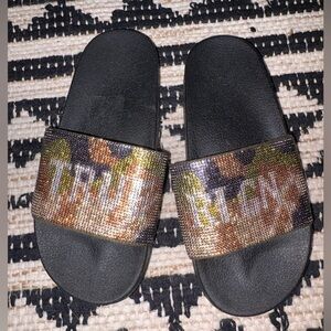 Camo Rhinestonw True Religion Meyer Slide